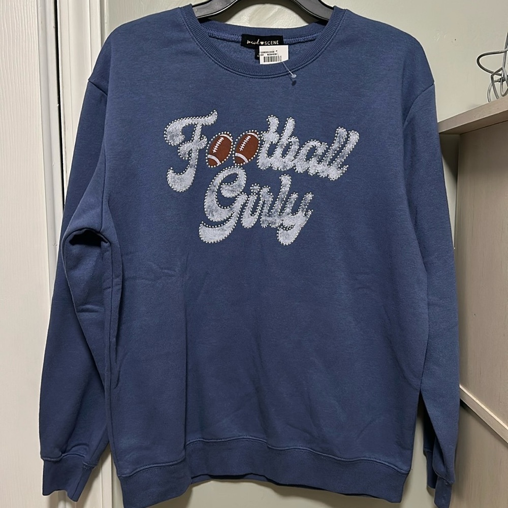 NEW social ❤️ Scene Blue Football Longsleeve Shirt